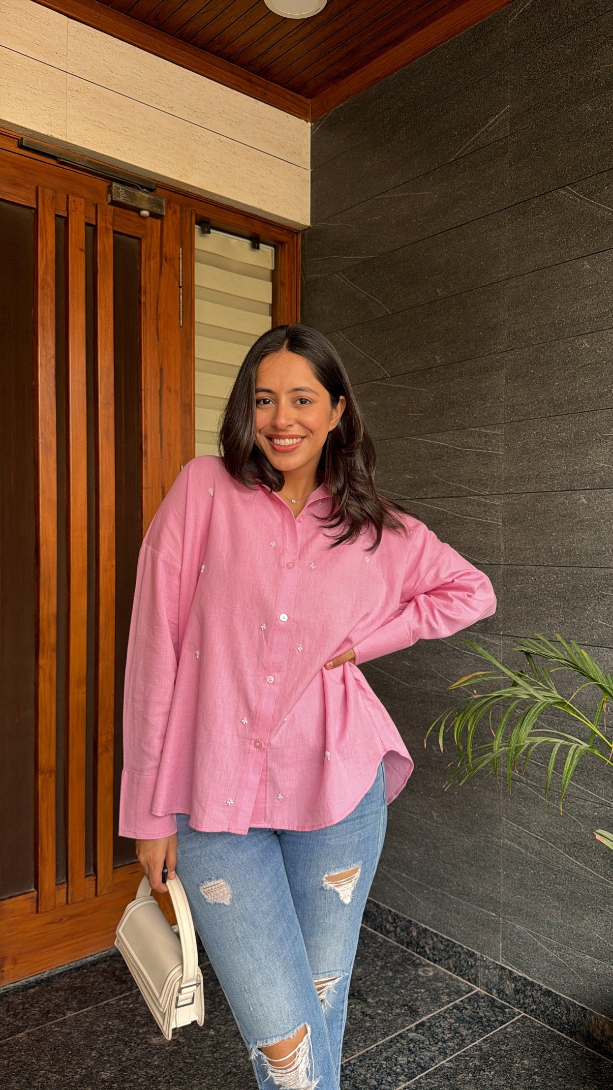 PEARL DROPS SHIRT - PINK