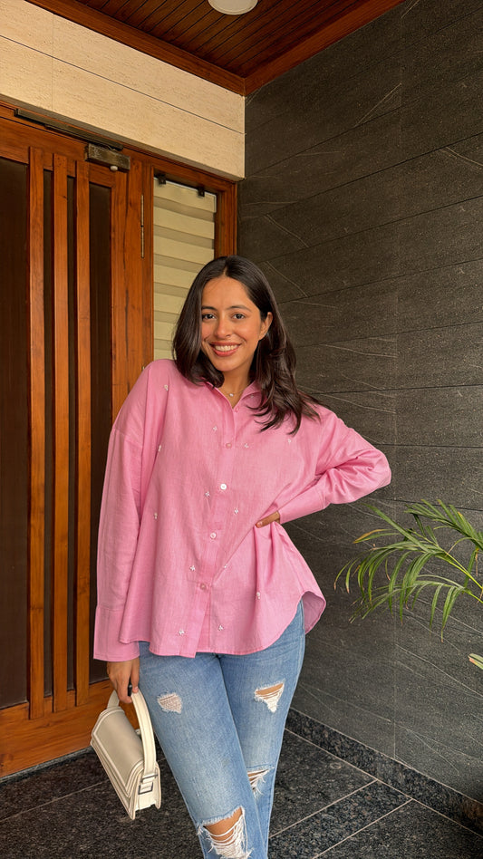 PEARL DROPS SHIRT - PINK