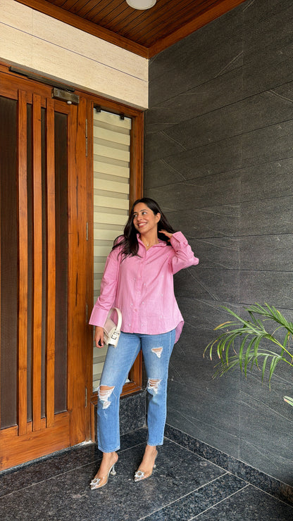 PEARL DROPS SHIRT - PINK