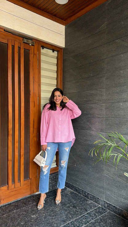 PEARL DROPS SHIRT - PINK