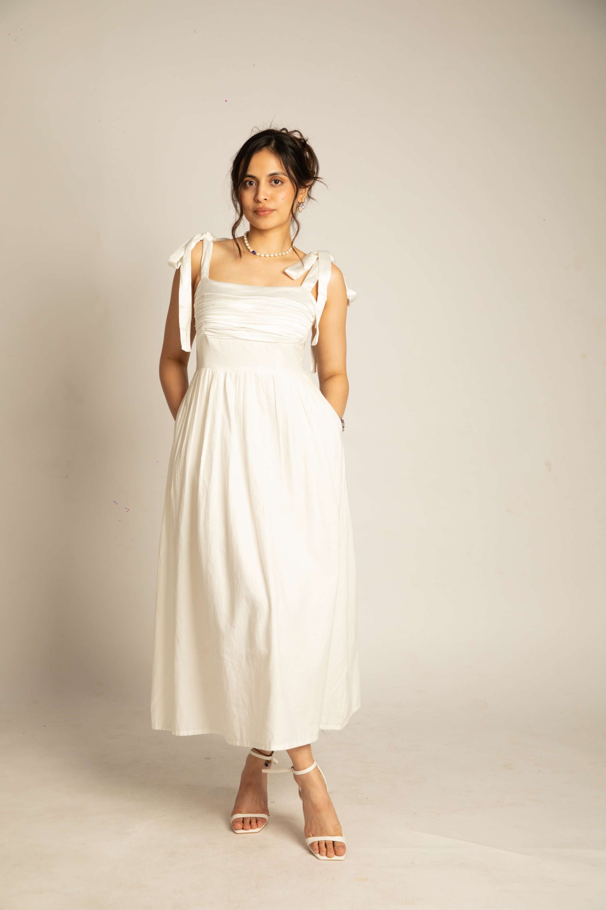 satin tie waist dress TFNC Bridesmaid satin cami tie waist midaxi dress in blue
